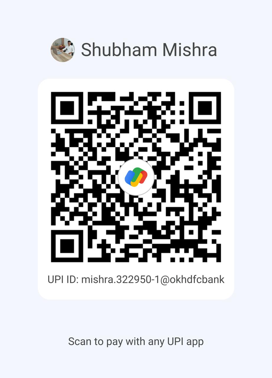 UPI QR Scanner for Shubham Mishra
